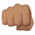 👊🏽 oncoming fist: medium skin tone display on Apple